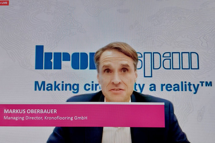 Markus Oberbauer, Managing Director Kronoflooring: “Using recycled wood as priority and making circularity a reality.” Markus Oberbauer Managing Director Kronoflooring