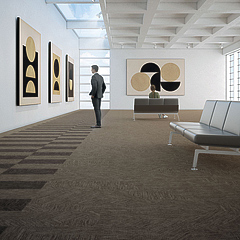Toepassing van de nieuwe Flotex Planken-collectie in een museum. Flotex-Planken-in-museum