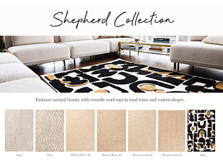 De Shepherd-collectie bevat zeven nieuwe vloerkleden. Headlam collectie 2023
