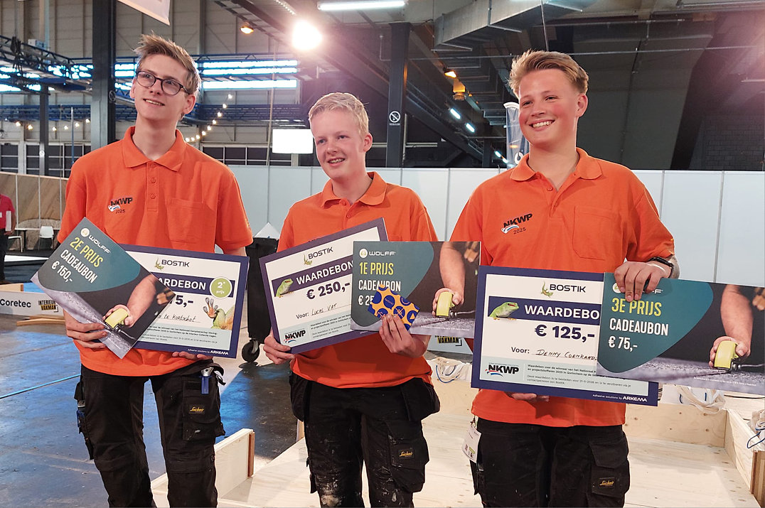 Prijswinnaars NKWP van links Erben Tekortschot Lucas Vat en Denny Coenraads