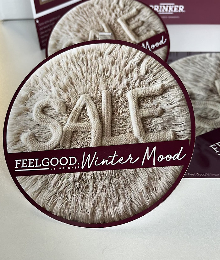 Groothandel Brinker start aanstaande zondag met een ‘Feelgood Winter Mood’ campagne. POS Wobbler Feelgood Winter Mood